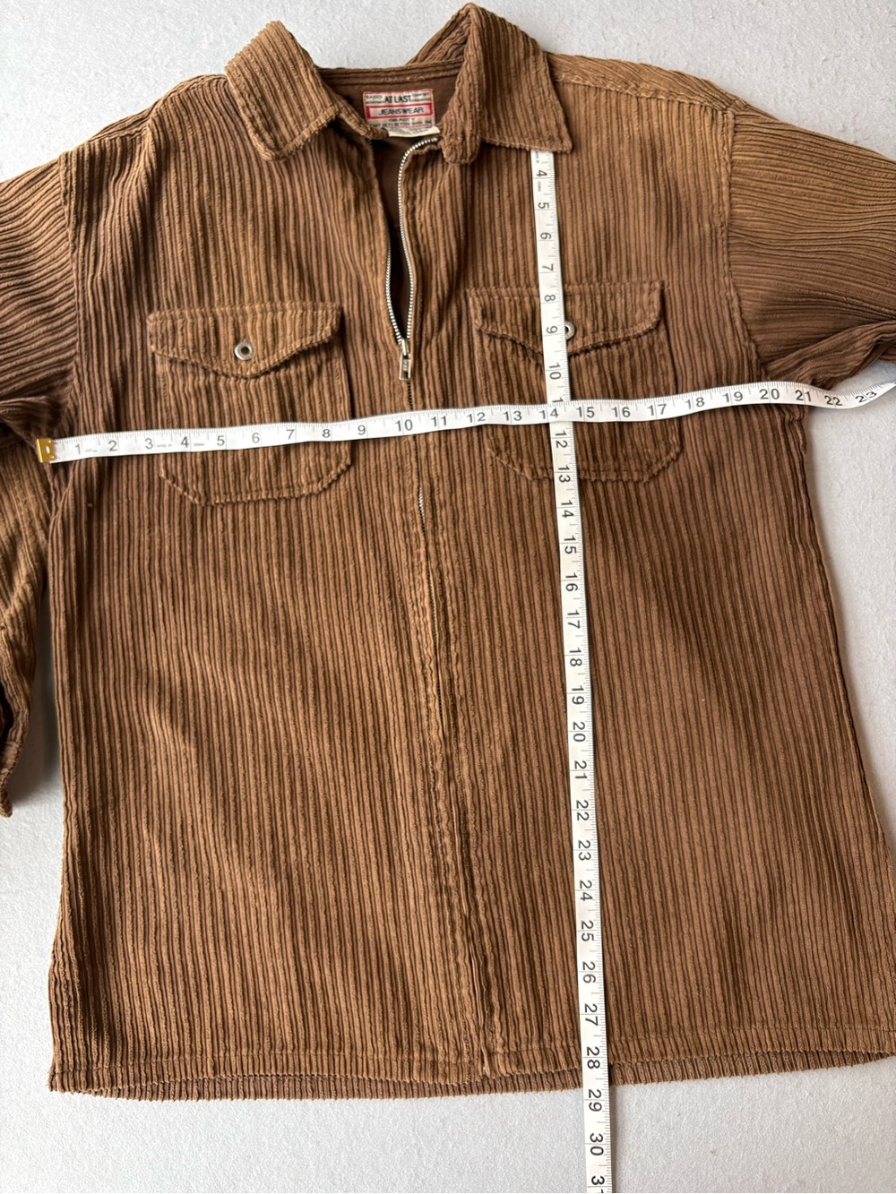 Vintage 90s/Y2K At Last Brown Ribbed Corduroy Shirt Jacket (Shacket) Sz M - Picture 4 of 7